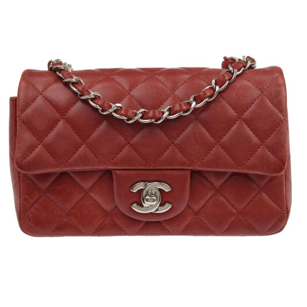 Chanel Classic Single Flap Bag Quilted Lambskin Red Leather Shoulder Bag Bag